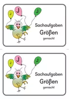 Vorschau - Arbeitsblätter - Sachaufgaben-Kartei, Teil J - gemischte Größen - Seite 1