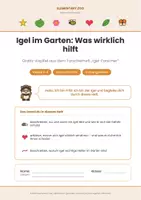 Vorschau - Arbeitsblätter - Sachunterricht Klasse 3/4: Igel im Garten: Was wirklich hilft - Seite 1