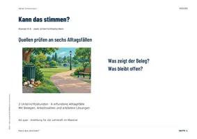 Vorschau - Stundenentwürfe - Medienkompetenz Klasse 4–6 | Quellen prüfen: Kann das stimmen? | 2 Unterrichtsstunden - Seite 1