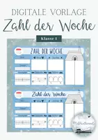 Vorschau - Präsentationen/Tafelbilder - Zahl der Woche (Klasse 1) - digitales Tafelbild / Vorlage - Deckblatt