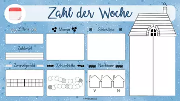 Vorschau - Präsentationen/Tafelbilder - Zahl der Woche (Klasse 1) - digitales Tafelbild / Vorlage - Seite 2