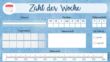 Vorschau - Präsentationen/Tafelbilder - Zahl der Woche (Klasse 3) - digitales Tafelbild / Vorlage - Seite 2