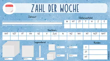 Vorschau - Präsentationen/Tafelbilder - Zahl der Woche (Klasse 4) - digitales Tafelbild / Vorlage - Seite 1