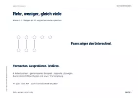 Vorschau - Unterrichtsreihen - Mengen vergleichen Klasse 1–2 | Mehr, weniger, gleich viele | Mathe - Seite 1