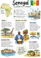 Vorschau - Arbeitsblätter - Lernplakate + AB mit Fragen zum Thema "Senegal" + Lösungsblatt + Infografik - Deckblatt