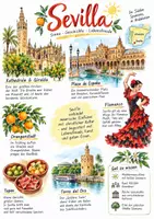 Vorschau - Arbeitsblätter - Lernplakat + AB mit Fragen zum Thema "Sevilla" + Lösungsblatt + Infografik - Deckblatt