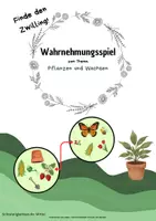 Vorschau - Spiele - Wahrnehmungsspiel Pflanzen und Wachsen für den Kindergarten - Deckblatt