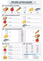 Vorschau - Arbeitsblätter - DaZ Ernährung & Lebensmittel | Bild-Wortschatz mit einfachen Übungen | Deutsch als Zweitsprache - Deckblatt