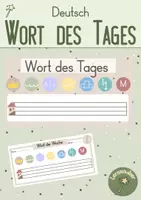 Vorschau - Arbeitsblätter - Wort des Tages / Wort der Woche Präsentation Arbeitsblatt - Deckblatt