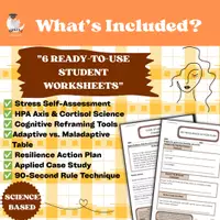 Vista previa - Hojas de trabajo - UK Stress & Resilience Activities for Secondary Students | HPA Axis & SEL - Portada