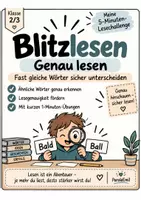 Vorschau - Arbeitsblätter - Blitzlesen – Genau lesen | Klasse 2/3 - Deckblatt