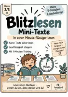 Vorschau - Arbeitsblätter - Blitzlesen – Mini-Texte in einer Minute | Klasse 2/3 - Deckblatt