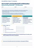 Vorschau - Arbeitsblätter - Herrschaft und Gesellschaft im Mittelalter Klasse 7–8 - Deckblatt