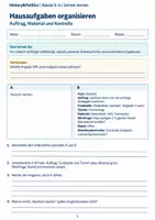 Vorschau - Arbeitsblätter - Hausaufgaben organisieren Arbeitsheft Klasse 5–6 - Deckblatt