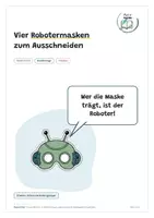 Vorschau - Spiele - Robotermasken: 4 Bastelvorlagen in A4 - Deckblatt