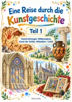 Vorschau - Unterrichtsreihen - Lernmappe Kunstgeschichte Teil 1, Höhlenmalerei, Antike & Gotik, Kunstepochen für Kindergarten, Grundschule, Zuhause, 12 Seiten PDF download - Deckblatt