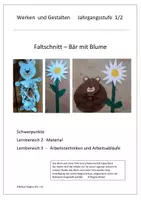 Vorschau - Stundenentwürfe - Papierarbeit - Faltschnitt - Bär mit Blume - Deckblatt
