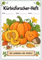Vorschau - Stundenentwürfe - Kürbis im Sachunterricht: Forscherheft mit 3 Experimenten & Lösungen | Klasse 1–2 - Deckblatt