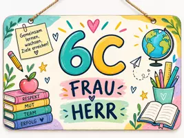 Vorschau - Poster - Türschild Teamraum Klassenzimmer - Deckblatt