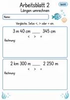 Vorschau - Arbeitsblätter - Größen vergleichen Klasse 4 | Mathematik Klasse 4 | 10 Arbeitsblätter als PDF - Seite 2