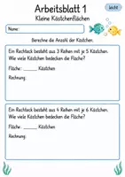 Vorschau - Arbeitsblätter - Flächeninhalt vorbereiten Klasse 4 | Mathematik Klasse 4 | 10 Arbeitsblätter als PDF - Seite 1