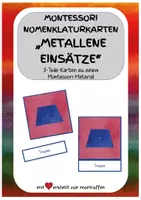 Vorschau - Bildkarten - Metallene Einsätze - Nomenklaturkarten - 3-Teile-Karten - Montessorimaterial - Deckblatt