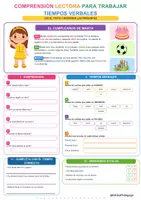 Vista previa - Hojas de trabajo - Comprensión lectora: tiempos verbales - página 2