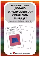 Vorschau - Arbeitsblätter - Metallene Einsätze - Umfangberechnungen - Montessorimaterial - Deckblatt