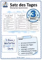 Vorschau - Unterrichtsreihen - Satz des Tages: Wortarten bestimmen - Jahrespaket: 40 Wochen für 3. Klasse - Seite 1