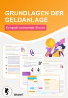 Vorschau - Stundenentwürfe - Grundlagen der Geldanlage - Komplett vorbereitete Stunde - Wirtschaft - Deckblatt