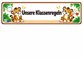 Vorschau - Poster - Klassenregeln - Klassentier Tiger - Tigerklasse - Seite 1