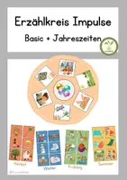 Vorschau - Bildkarten - Erzählkreis Impulse Jahreszeiten - Frühling Sommer Herbst Winter - Deckblatt