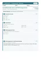 Vorschau - Klassenarbeiten - Lernzielkontrolle Mathematik 8 Realschule - Seite 1