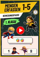 Vorschau - Spiele - MENGEN ERFASSEN 1-5: Bewegungspause - KLICK UND LERN! - Deckblatt