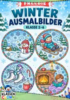 Vorschau - Mal- und Bastelvorlagen - Freebie Winter Ausmalbilder - Deckblatt