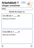 Vorschau - Arbeitsblätter - Lernzielkontrolle Größen Klasse 4 | Mathematik Klasse 4 | 10 Arbeitsblätter als PDF - Seite 1