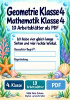 Vorschau - Arbeitsblätter - Geometrie Klasse 4 | Mathematik Klasse 4 | 10 Arbeitsblätter als PDF - Deckblatt