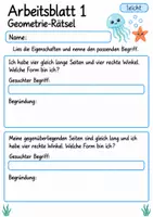 Vorschau - Arbeitsblätter - Geometrie Klasse 4 | Mathematik Klasse 4 | 10 Arbeitsblätter als PDF - Seite 1