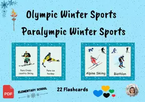 Vorschau - Stationenlernen - Winter Sports & Para Sports: Flashcards - Deckblatt