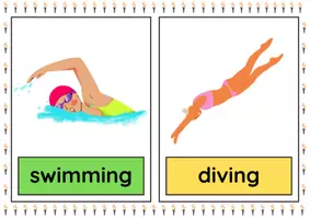 Vorschau - Stationenlernen - Summer Sports Flashcards | Englisch (4-7) - Seite 1
