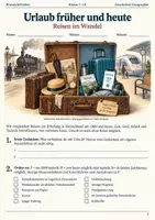 Vorschau - Interaktives Material - Urlaub früher und heute Reisen im Wandel Geschichte Geographie Klasse 7 bis 10 - Deckblatt