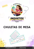 Vista previa - Refuerzo / NEE / Materiales de apoyo - CHULETAS DE MESA INQUIETOS - Portada