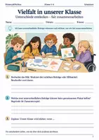 Vorschau - Arbeitsblätter - Vielfalt in unserer Klasse Arbeitsheft Klasse 5 bis 6 Schulstart Unterschiedlichkeit als Stärke - Deckblatt
