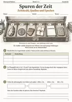 Vorschau - Arbeitsblätter - Zeitstrahl, Quellen und Epochen Klasse 5–6 - Deckblatt