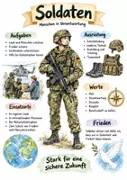 Vorschau - Arbeitsblätter - Lernplakate + AB mit Fragen zum Thema "Soldaten" + Lösungsblatt + Infografik - Deckblatt