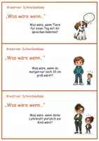 Vorschau - Aufgabenkarten - Kreatives Schreiben Was wäre wenn Klasse 3/4 - Seite 1