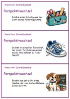 Vorschau - Aufgabenkarten - Kreatives Schreiben Perspektivwechsel Klasse 3/4 - Seite 1