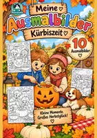 Vorschau - Mal- und Bastelvorlagen - Kürbiszeit - 10 Ausmalbilder | Herbst & Halloween Grundschule Klasse 1-4 - Deckblatt