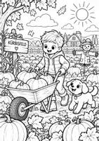 Vorschau - Mal- und Bastelvorlagen - Kürbiszeit - 10 Ausmalbilder | Herbst & Halloween Grundschule Klasse 1-4 - Seite 2