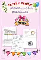 Vorschau - Arbeitsblätter - Feste begleiten unser Leben Steckbrief zu Festen Freebie - Deckblatt